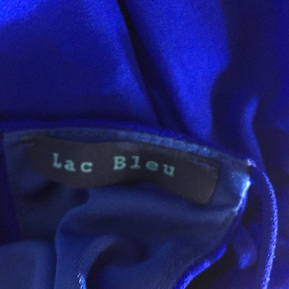 Lac Bleu, Royal Blue Short Chiffon Dress - Picture 9 of 11